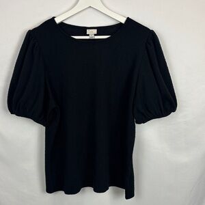 a new day Black Puff Sleeve Blouse
